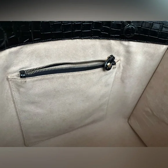 $995 Strathberry Croc Croco Embossed Leather Crossbody Tote Bag Purse Large GUC - Picture 14 of 16